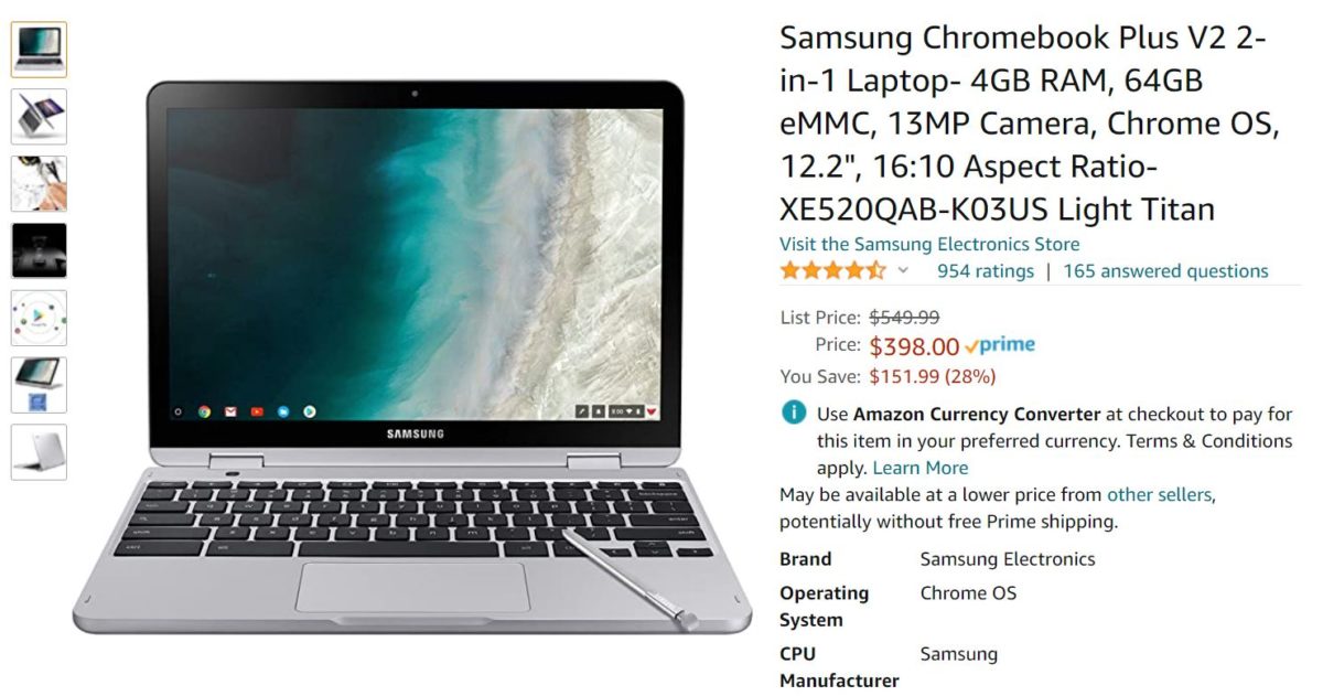 Samsung Chromebook Plus V2 Amazon Deal