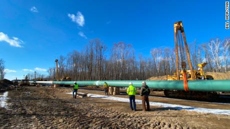 Much of the new pipeline is buried underground is already in place, according to Enbridge.