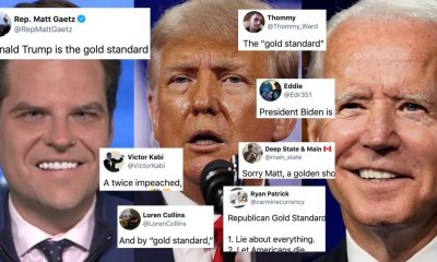 Matt Gaetz ruthlessly mocked for attacking Biden, claiming Trump is the "gold standard" of presidents