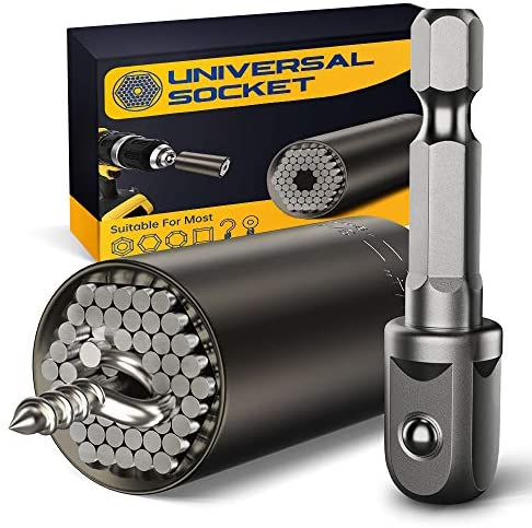 Universal Socket Tools Gifts for Men Dad - Socket Grip Tool Sets with Power Drill Adapter, Unique Gadgets Socket Set, Handy DIY Tools, Father's Day Gifts for Dad/Husband/Boyfriends/Women