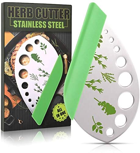 Herb Stripper 9 Holes Stainless Steel-Kitchen Gadgets for Oregano, Rosemary, Thyme, Tarragon, Even Kale, etc.-Both Peeling and Cutting-1 Pack