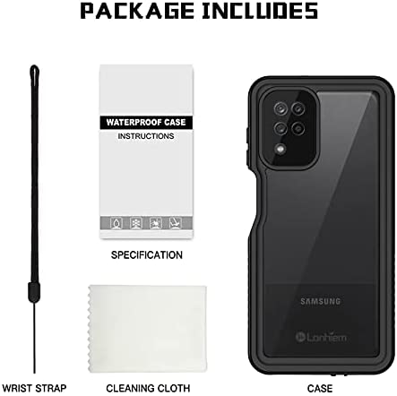 MMY Case for Samsung Galaxy A12 Case Tempered Glass Screen Protector Heavy Duty Shockproof Drop Dust Proof 3 in 1 Defender Black 